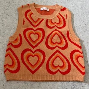 pacsun heart sweater vest size xs